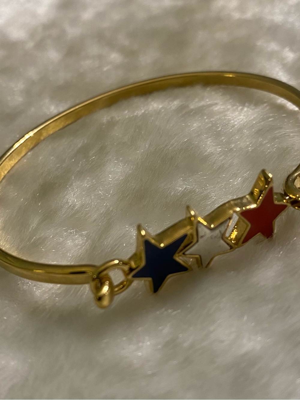 🍀Gold Star Accent Bracelet with Red, White & Navy Stars